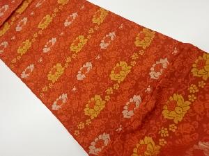 草花模様織出し洒落袋帯